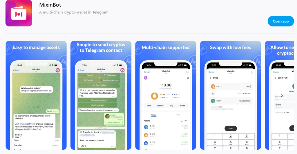 MIXINBOT a multi chain crypto in telegram