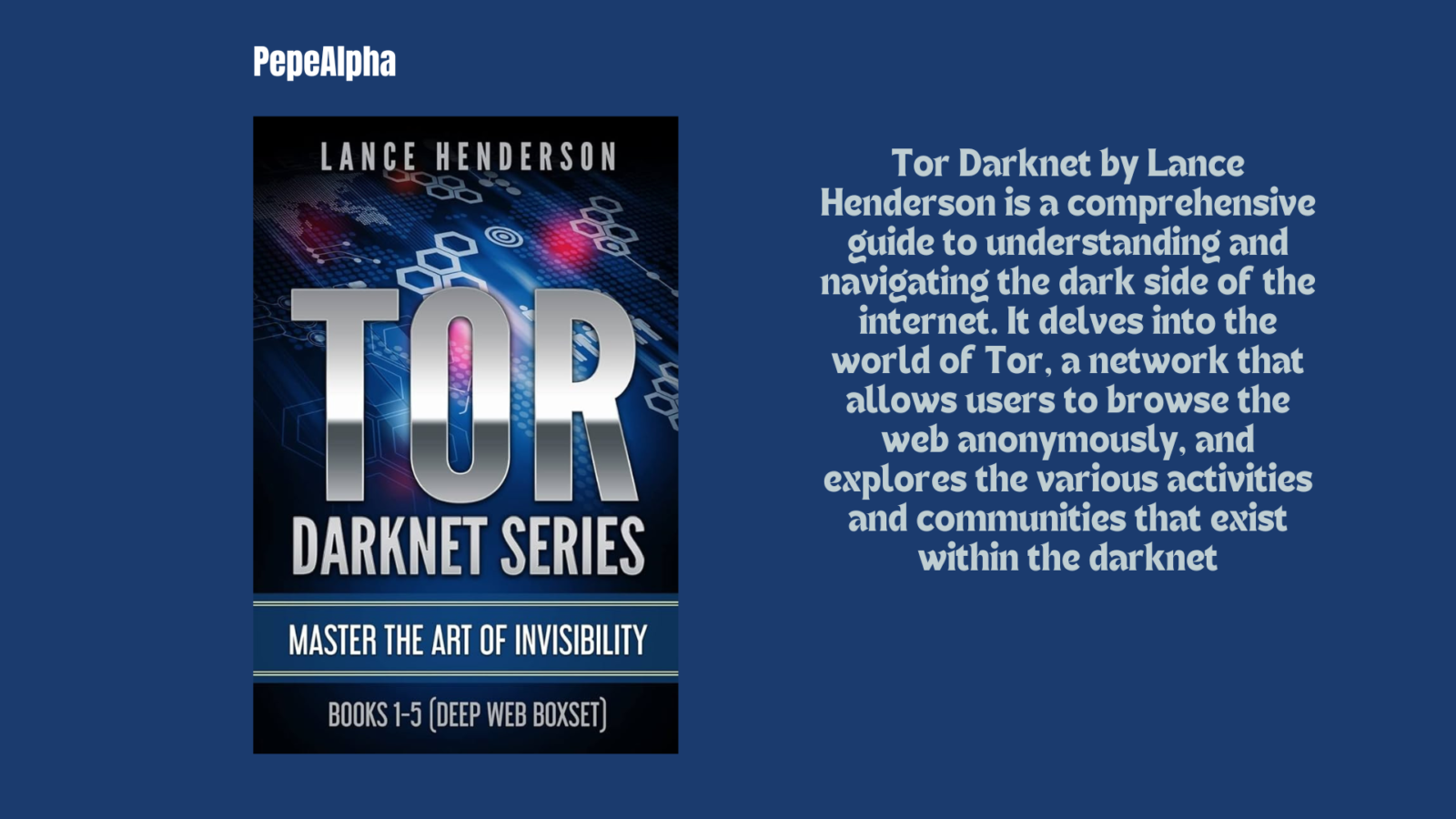 Tor Darknet By Lance Henderson: The best crypto books