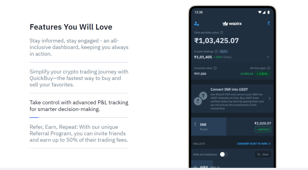 WazirX Features